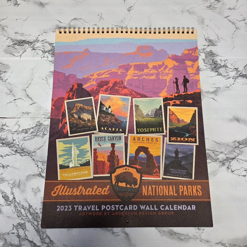 National Parks 12 Month Calendar Ready to Frame 9x12 Vintage Poster Prints 2023
